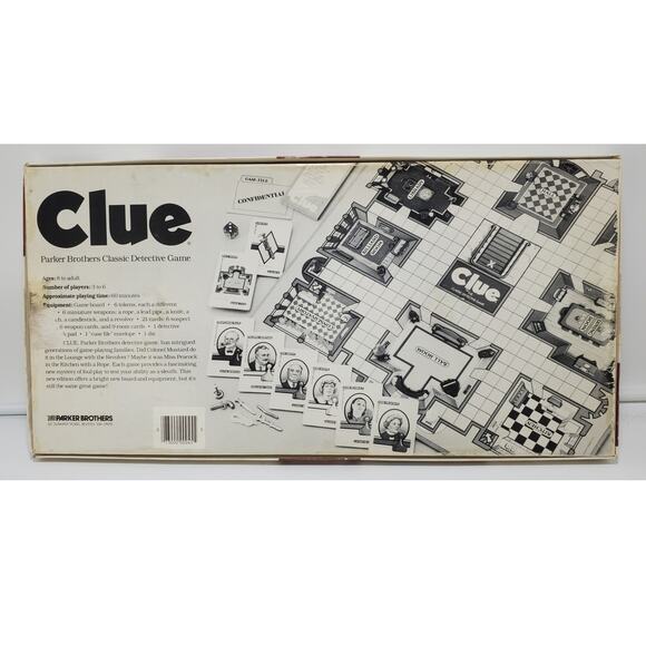 Vintage Parker Brothers Clue 1986 Classic Detective Board Game 100% COMPLETE - Picture 6 of 8